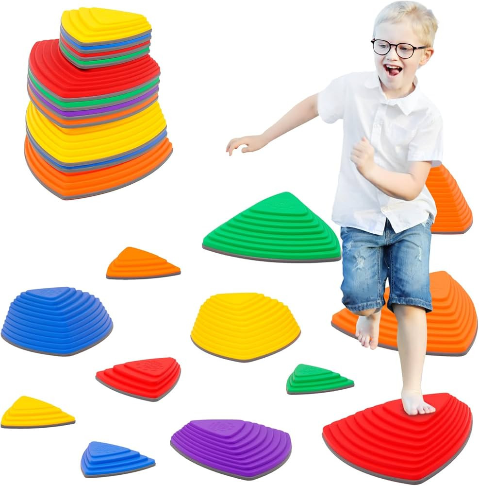 Stepping Stones for Kids 12pcs Anti-skidding Stepping Stones Set Balance Blocks Indoor & Outdoor ... | Amazon (US)