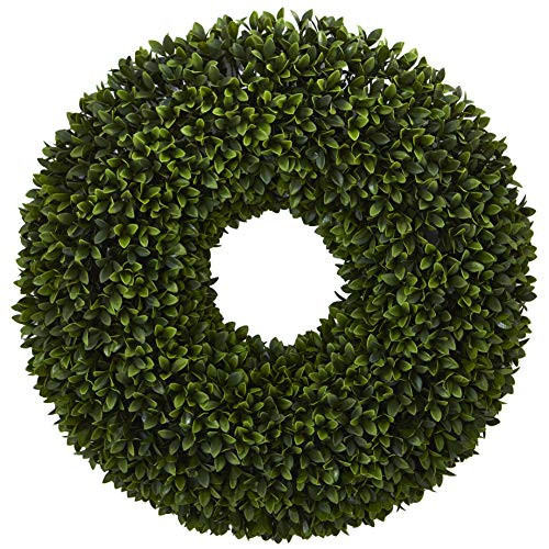 Nearly Natural 24-in. Boxwood Artificial Wreaths Green | Amazon (US)