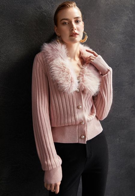 ✨Under $50: Pink Fur Button Front Sweater✨ | Pink | Fur | Cardigan | Casual | Knit | Classic | Gold | Classic | Business Casual | Glam | 

#LTKHoliday #LTKunder50 #LTKstyletip