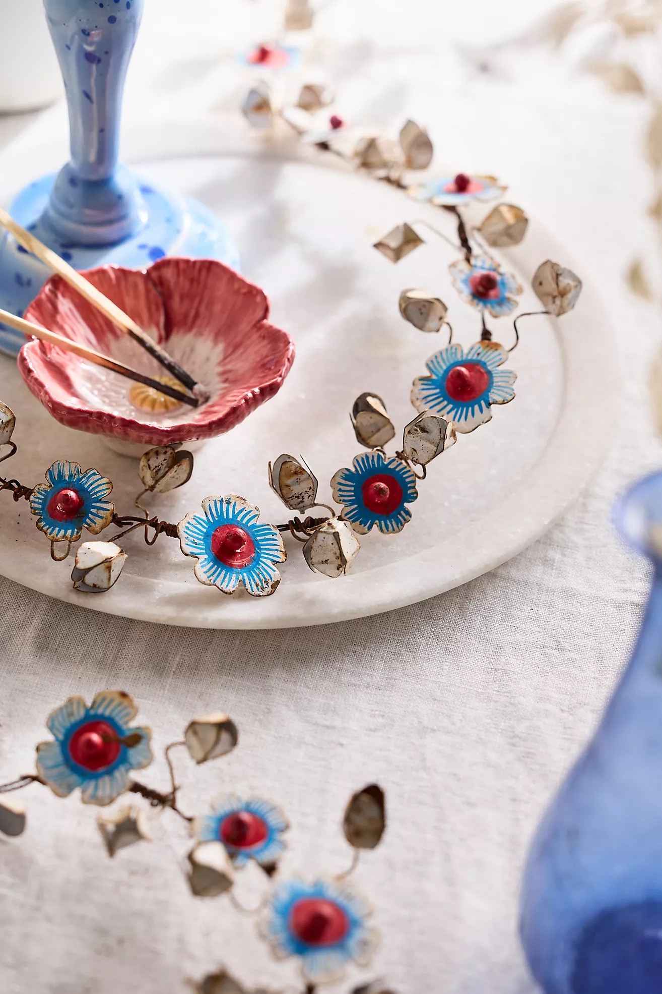 Americana Floral Iron Garland | Anthropologie (US)