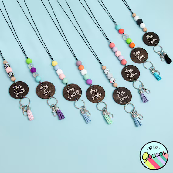 Personalized Beaded Lanyard for Keys or ID Badge  Teacher | Etsy | Etsy (US)