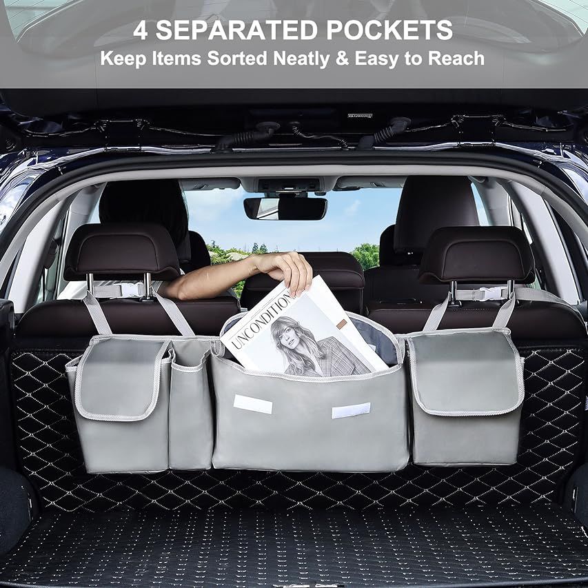 Car Trunk Organizer/Storage, Backseat Hanging Organizer with 6 Large Storage Pockets, Car Interior T | Amazon (US)