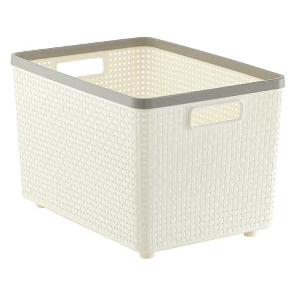 Extra Large Cottage Woven Bin Ivory | The Container Store