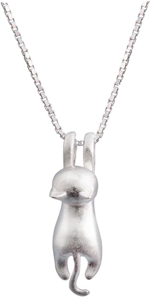 S.Leaf 925 Sterling Silver Cat Necklace Jewelry for Women Trendy Dainty Charm Pendant Necklaces B... | Amazon (US)