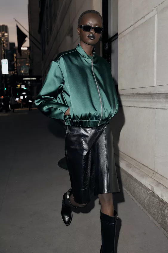 SATIN BOMBER JACKET | Zara UK