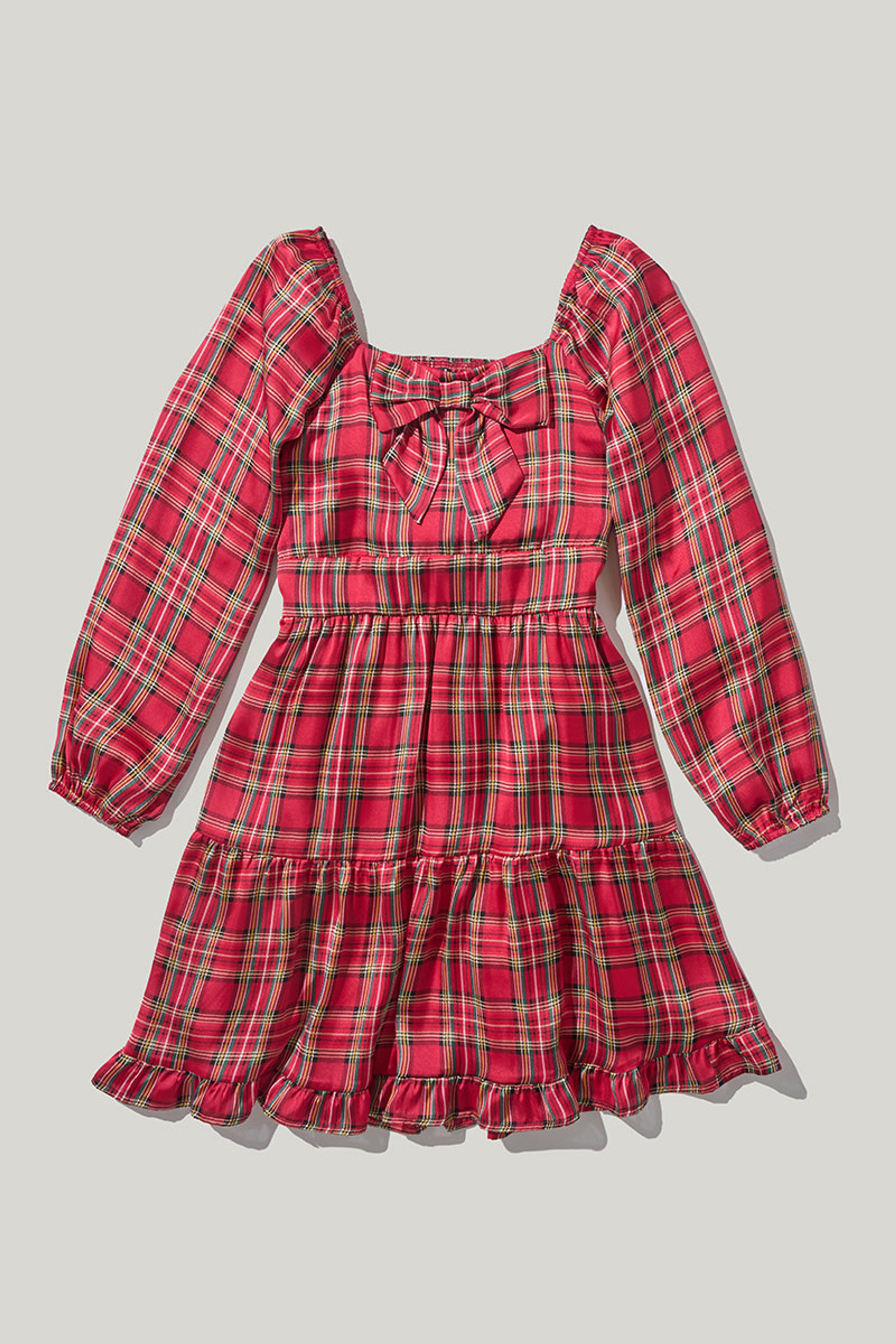 Hello Franki Plaid Bow Front Dress for girls | Francesca's
