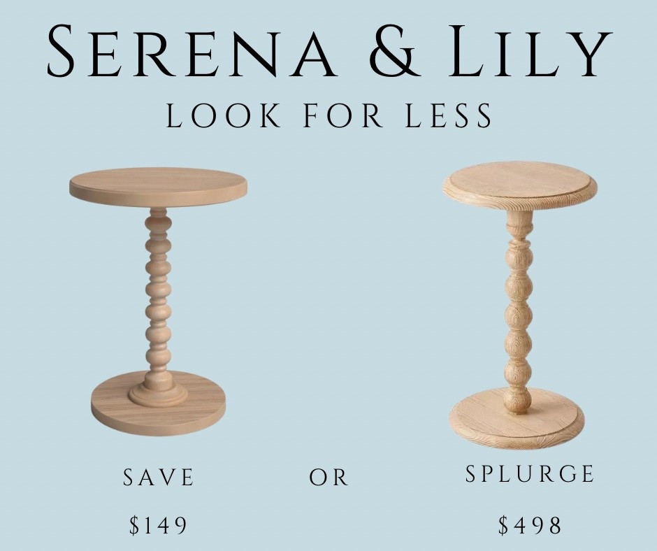 I'm all about finding and sharing awesome splurge vs. save deals, and I just spotted a super nice dupe for a popular table from Serena & Lily! 🩵

#serena&lily #lookforless #homedocor #endtable #interiordesign #grandmillenial #interiordecor #table 

#LTKOver40 #LTKHome #LTKdayinmylife