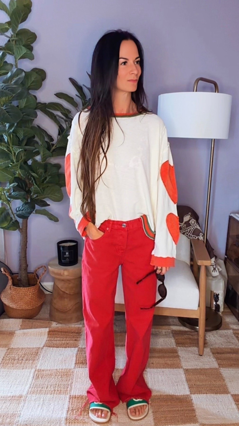 Red pants kind of day ❤️

This is your reminder that getting dressed doesn’t have to be complicated to feel cute. Statement denim + an easy graphic long sleeve + comfy slides = instant outfit formula.

I love pieces that feel effortless but still make you look put together — this one’s perfect for errands, coffee runs, or casual plans when you still want main-character energy.

Simple. Comfy. Cool-girl approved.

Wearing XS & 24

#NicoleColeeStyle #EverydayOutfits #CasualChic #StyledByNicole #FloridaStyle


#LTKValentine #LTKgrwm #LTKootd