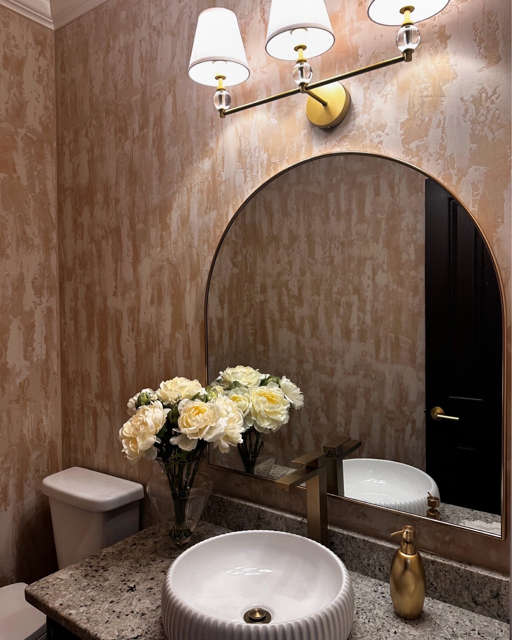 Powder room 🚽🪞

Bathroom, mirror, light, faucet, vanity tray, faux flowers, west elm, at home, Williams Sonoma, moen,  shower curtain, towels, lush decor, Anthropologie, powder room, faucet, sink, vessel sink, modern style, home, interior design, interior decor, renovation, mirror, Home Depot, wayfair, Amazon, vanity light, lighting, cabinet, cabinet handle, hardware, under 300, under 200, under 100, sale, trendy, best seller, contemporary, sweet Caroline collection 

#LTKstyletip #LTKhome #LTKfindsunder100

#LTKFindsUnder100 #LTKHome #LTKStyleTip