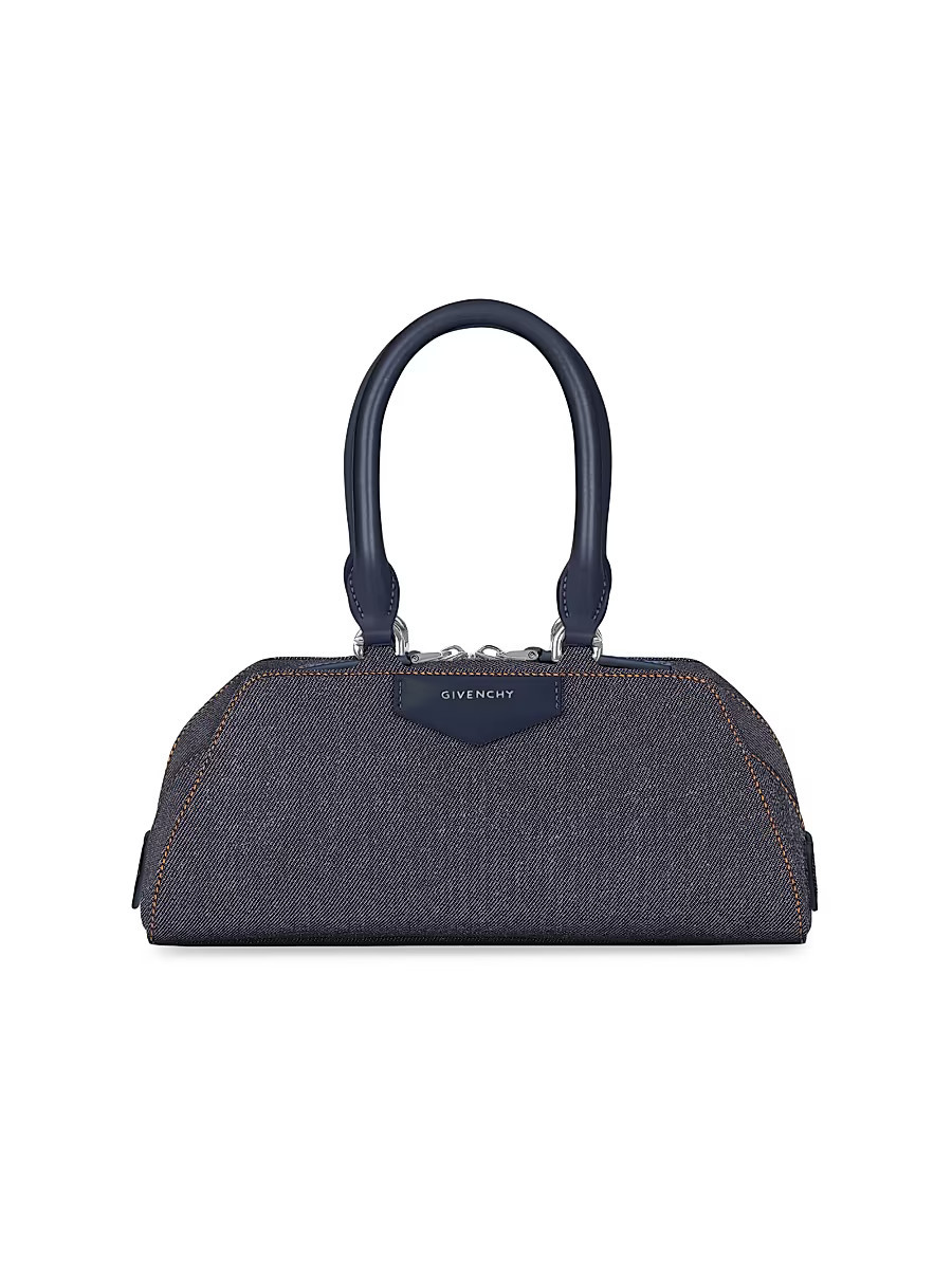 Women's Mini Antigona East-West Top Handle Bag in Denim - Indigo Blue | Saks Fifth Avenue