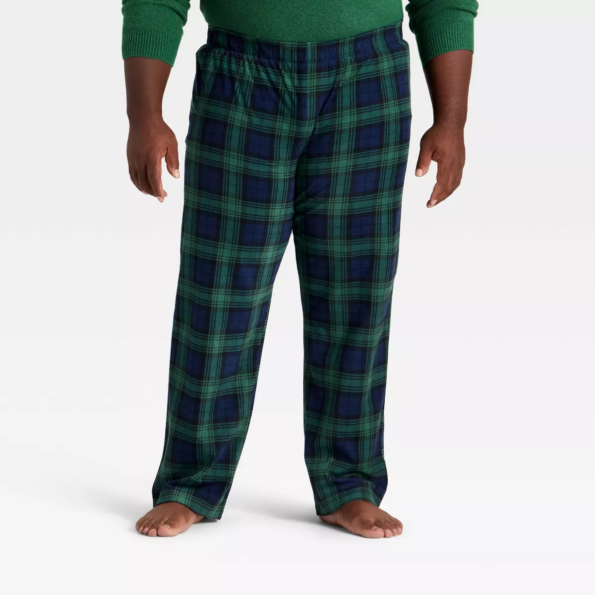 Men's Plaid Microfleece Holiday Matching Family Pajama Pants - Wondershop™ Navy Blue | Target