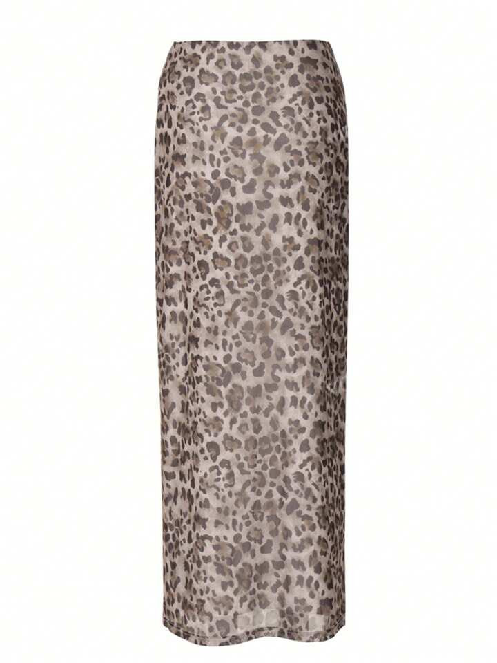 Women's Summer Fashionable Leopard Printed Long Skirt | SHEIN