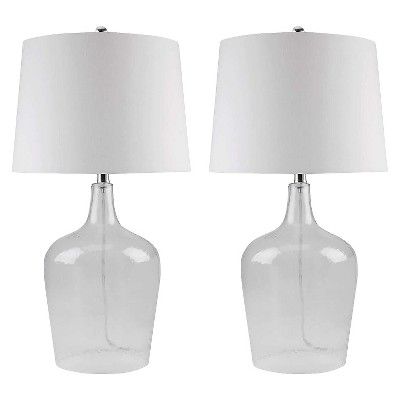 Set of 2 Delmore Glass Table Lamp Clear - Abbyson Living | Target