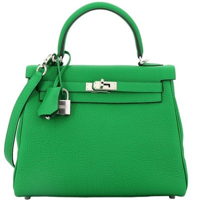 Hermes Kelly 25 Bamboo Togo Leather with Palladium Hardware Handbag | eBay US