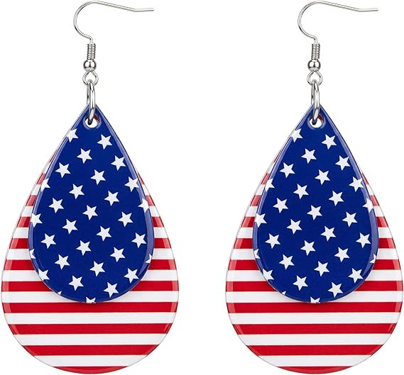 250th Anniversary USA Shirt - American Flag Earrings for 4th of July Shirts Women | Patriotic Tea... | Amazon (US)