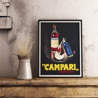 Campari Laperitivo Liqueur Vintage Food&drink Poster - Retro Alcohol Label Art French Distillery Bar Decor | Etsy (US)