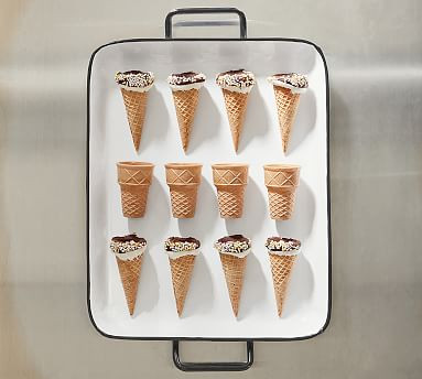 Handcrafted White Enamel Serving Tray | Pottery Barn (US)