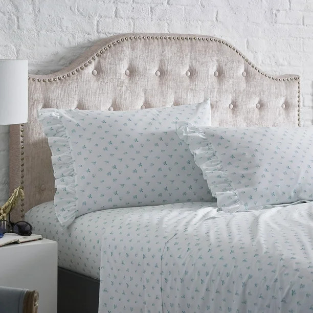 Lady Pepperell Odette Floral 144 Thread Count Cotton Percale 3-Piece Sheet Set, Twin | Walmart (US)