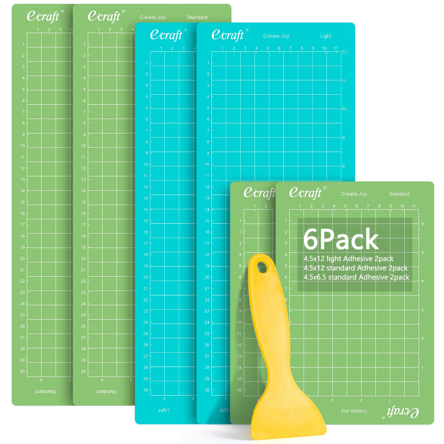 Ecraft Cutting Mat for Cricut Joy - 6 Packs Cutting Mats 4.5X6.5Inch & 4.5X12Inch (Standard & Lig... | Amazon (US)