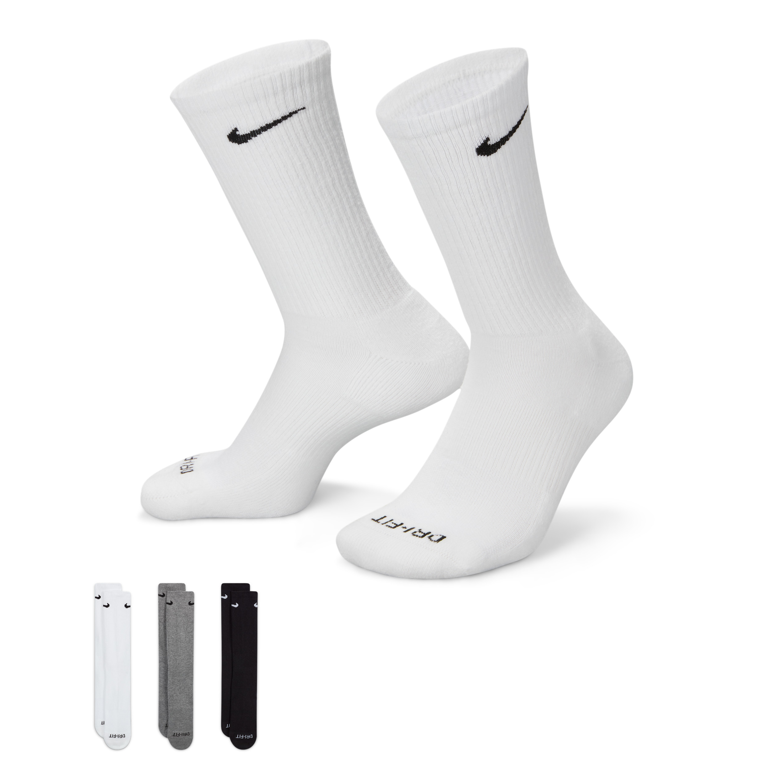 Nike Unisex Everyday Plus Cushioned Training Crew Socks (3 Pairs) in Multicolor | SX6888-964 | Nike (US)