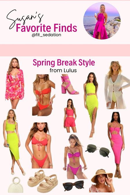 Some of the items I’m shopping from lulus for my spring break vacay! Bikinis, bright colored midi dresses, fun coverups & cute sandals!

#LTKtravel #LTKSeasonal #LTKswim