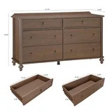 My Texas House Hartwell 6 Drawer Dresser, 61" Wide, Heritage Oak | Walmart (US)