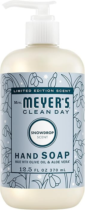 MRS. MEYER'S CLEAN DAY Hand Soap, Made with Essential Oils, Snowdrop, 12.5 fl. oz | Amazon (US)