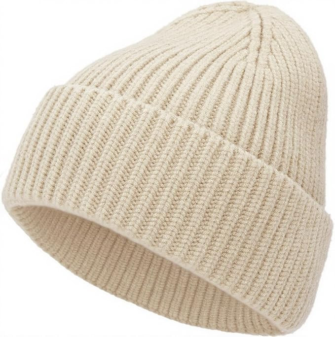 Seamless Beanie Hat for Men Women, Wool Fisherman Beanies, Unisex Cuffed Knit Warm Winter Hats Sk... | Amazon (US)