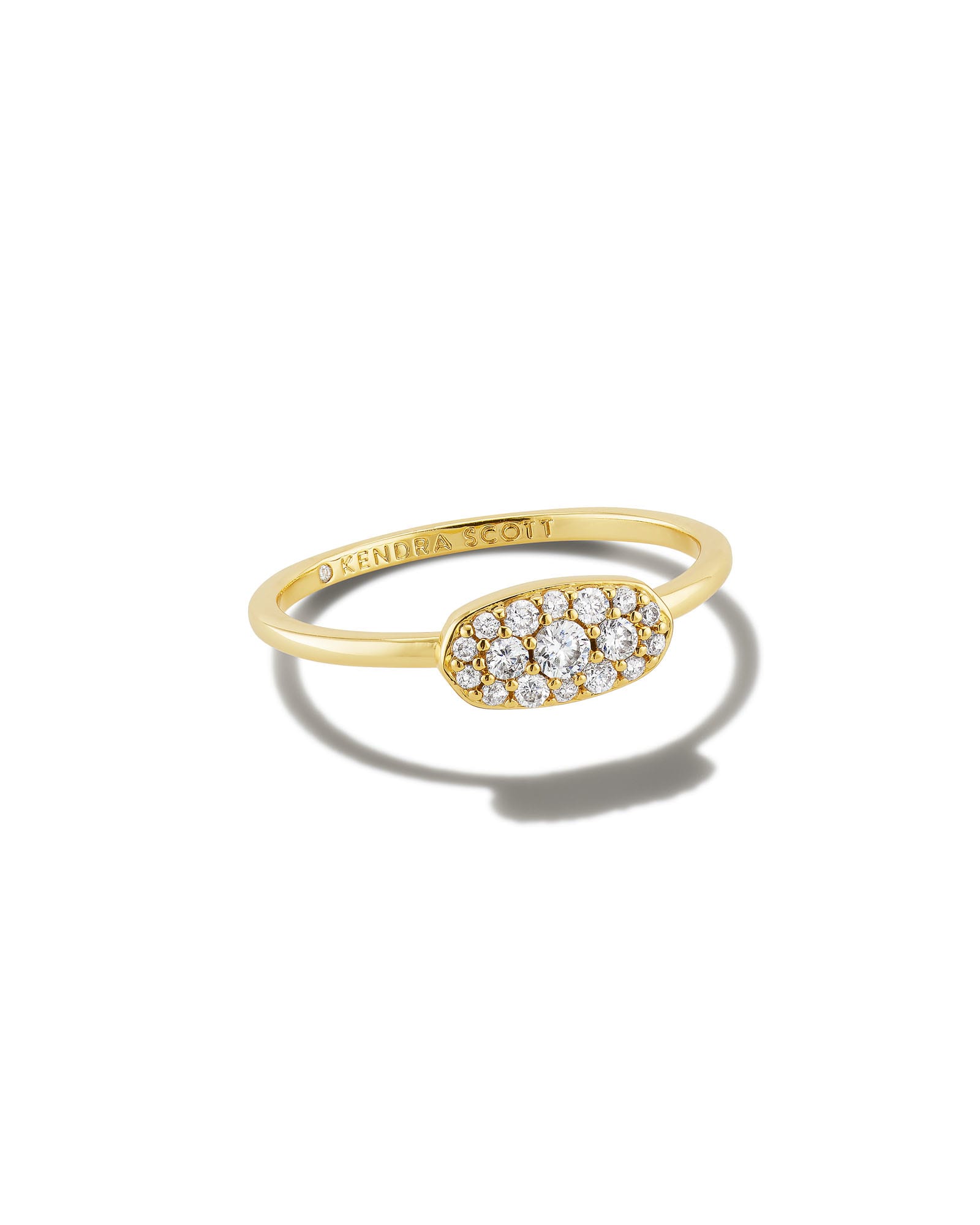 Grayson Gold Band Ring in White Crystal | Kendra Scott