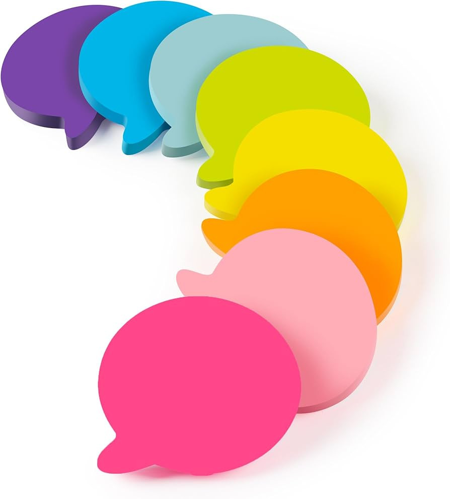 Bubble Sticky Notes 3x3 in, 8 Pads, Super Cute Bright Color Strong Adhesive Gift Post, Clean Remo... | Amazon (US)