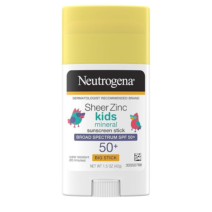Neutrogena Sheer Zinc Oxide Kids Mineral Sunscreen Stick, Broad Spectrum SPF 50+ & UVA/UVB Protec... | Amazon (US)