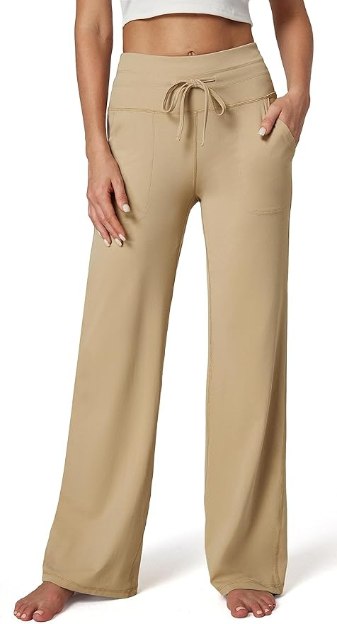 IUGA Wide Leg Yoga Pants for Women Sweatpants with Pockets Yoga Pants Flare Lounge Pants Loose Hi... | Amazon (US)