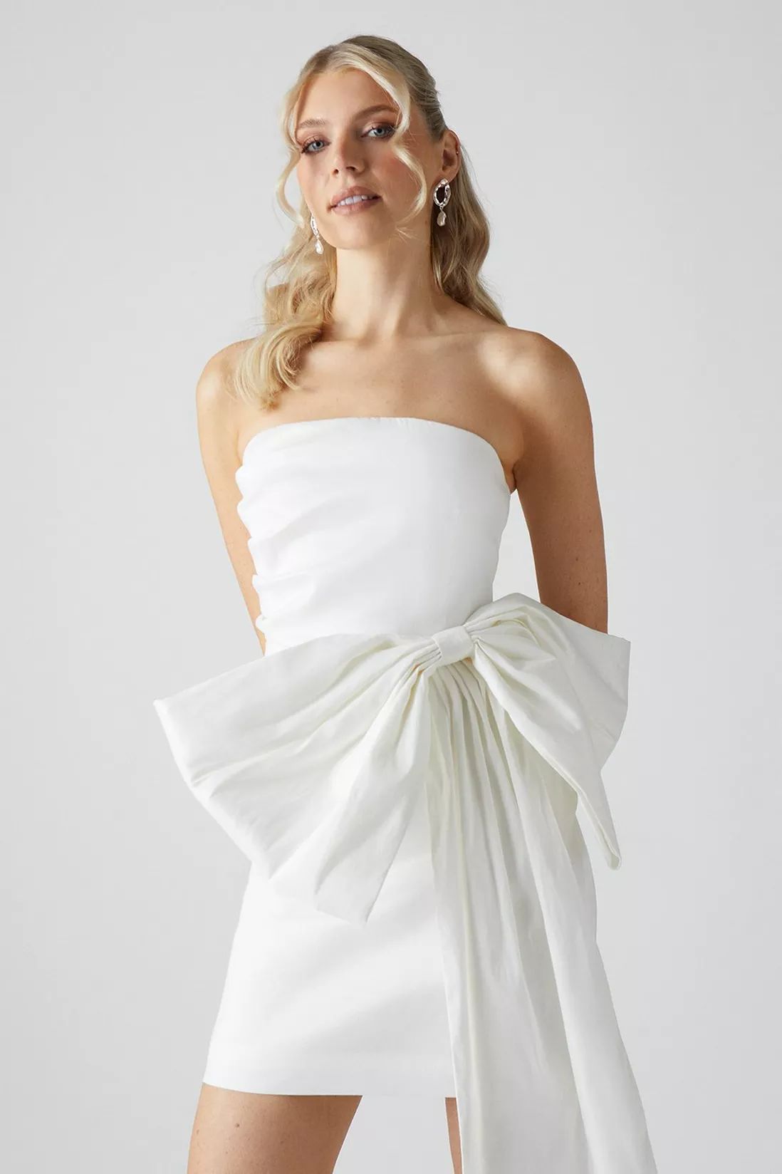 Dresses | Statement Bow Bandeau Taffeta Bridal Mini Dress | Coast | Coast UK & IE