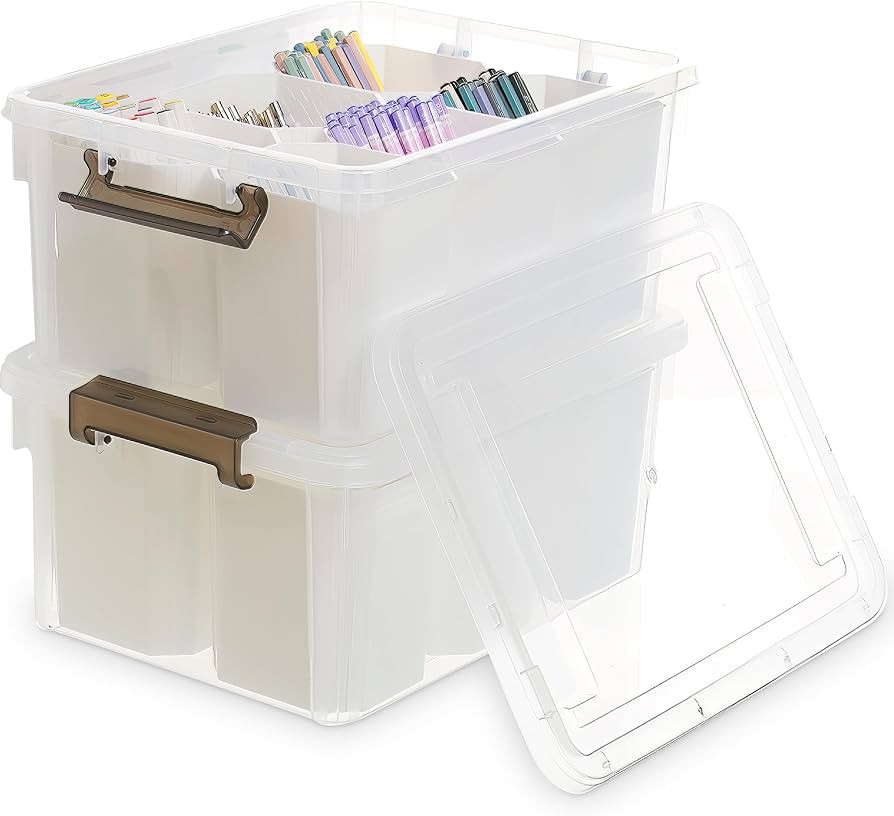 Citylife 17 QT Plastic Storage Bins Clear Storage Box with Lids Multipurpose Stackable Storage Co... | Amazon (US)