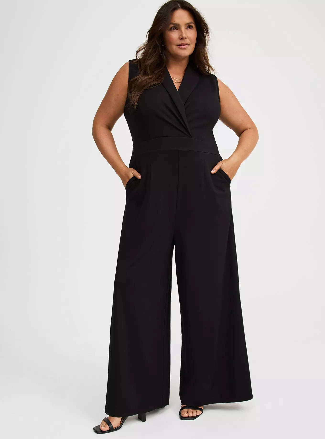 Shawl-Collar Ponte Jumpsuit | Torrid (US & Canada)