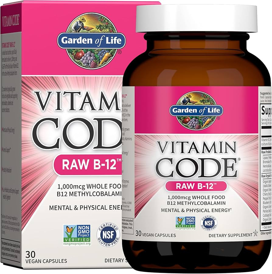 Garden of Life B12 - Vitamin Code Raw B-12 - 30 Capsules, 1,000mcg Whole Food B12 Methylcobalamin... | Amazon (US)