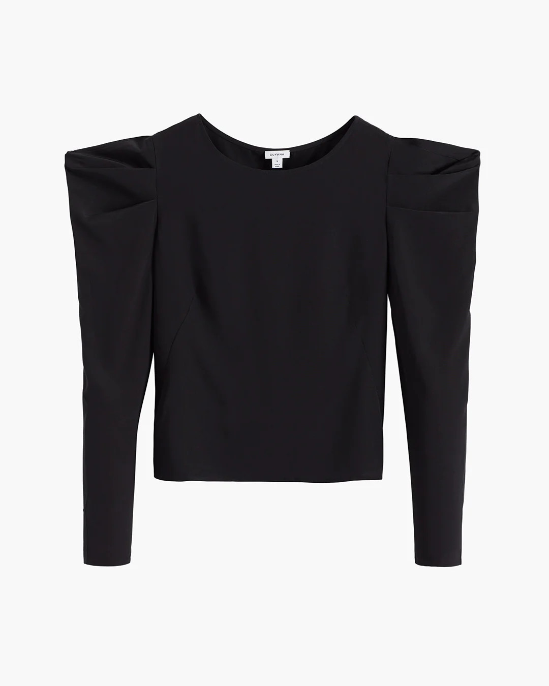 Women's Silk Puff Sleeve Top in Black | Size: Large | Crepe De Chine Silk by Cuyana | Cuyana