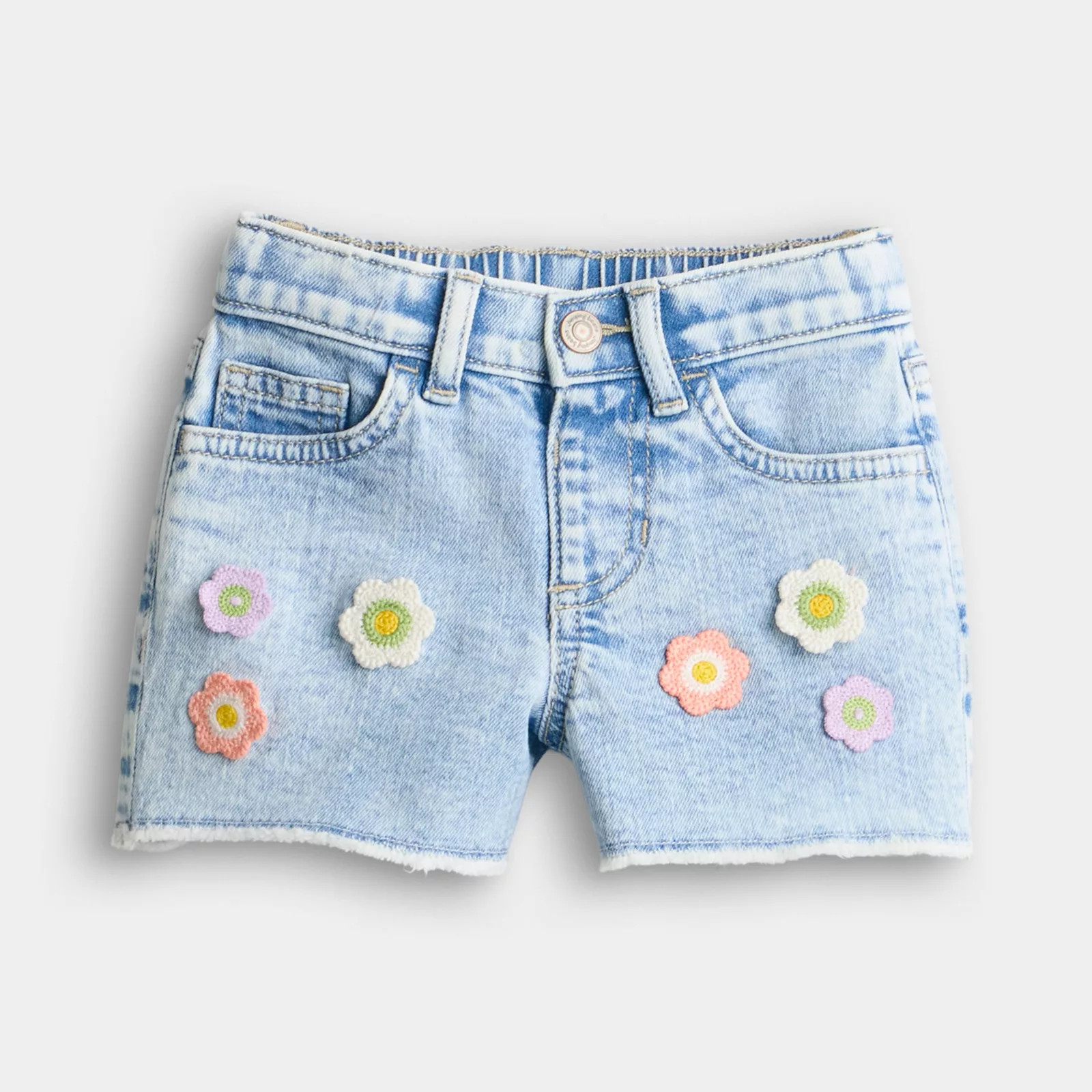 Baby & Toddler Girl Jumping Beans® Mid-Rise Embellished Jean Shorts | Kohl's