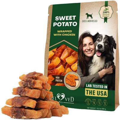 Beloved Pets Dog Treats Sweet Potato Wrapped with Chicken, Grain Free Chews 10.6 Oz - 1 Pack | Target