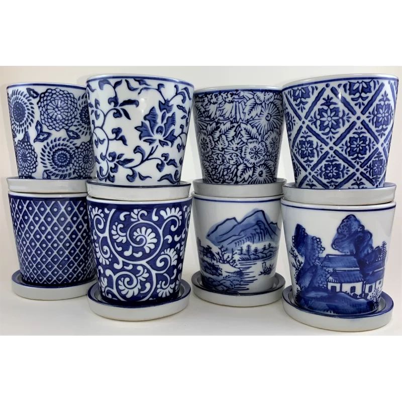 Lokman 8-Piece Porcelain Pot Planter Set | Wayfair North America
