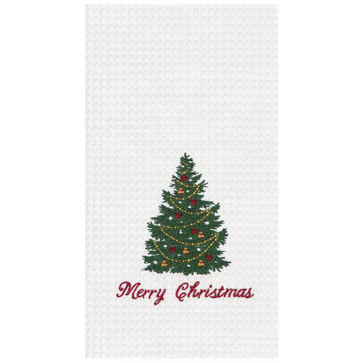 C&F Home Merry Christmas Embroidered Waffle Weave Cotton Kitchen Towel | Target