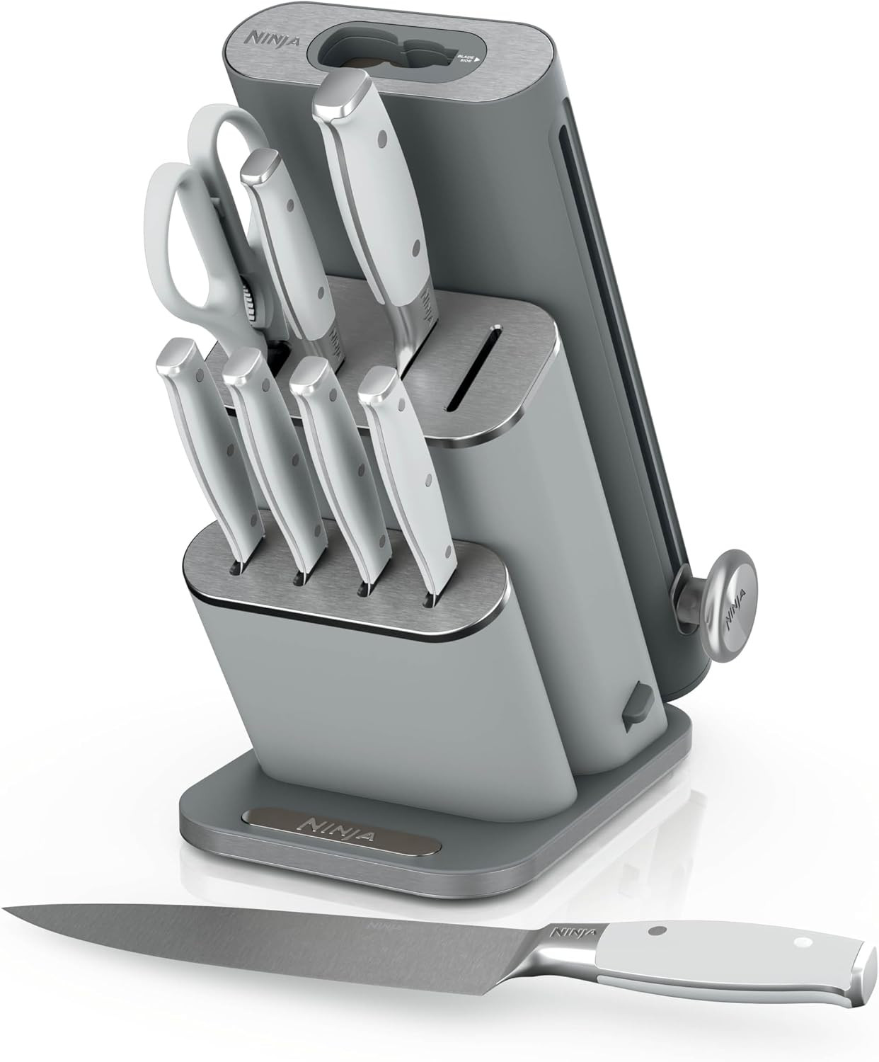 Ninja® NeverDull® 10-Pc German Steel Knife Set, Light Grey, NK32010GY1 | Amazon (US)