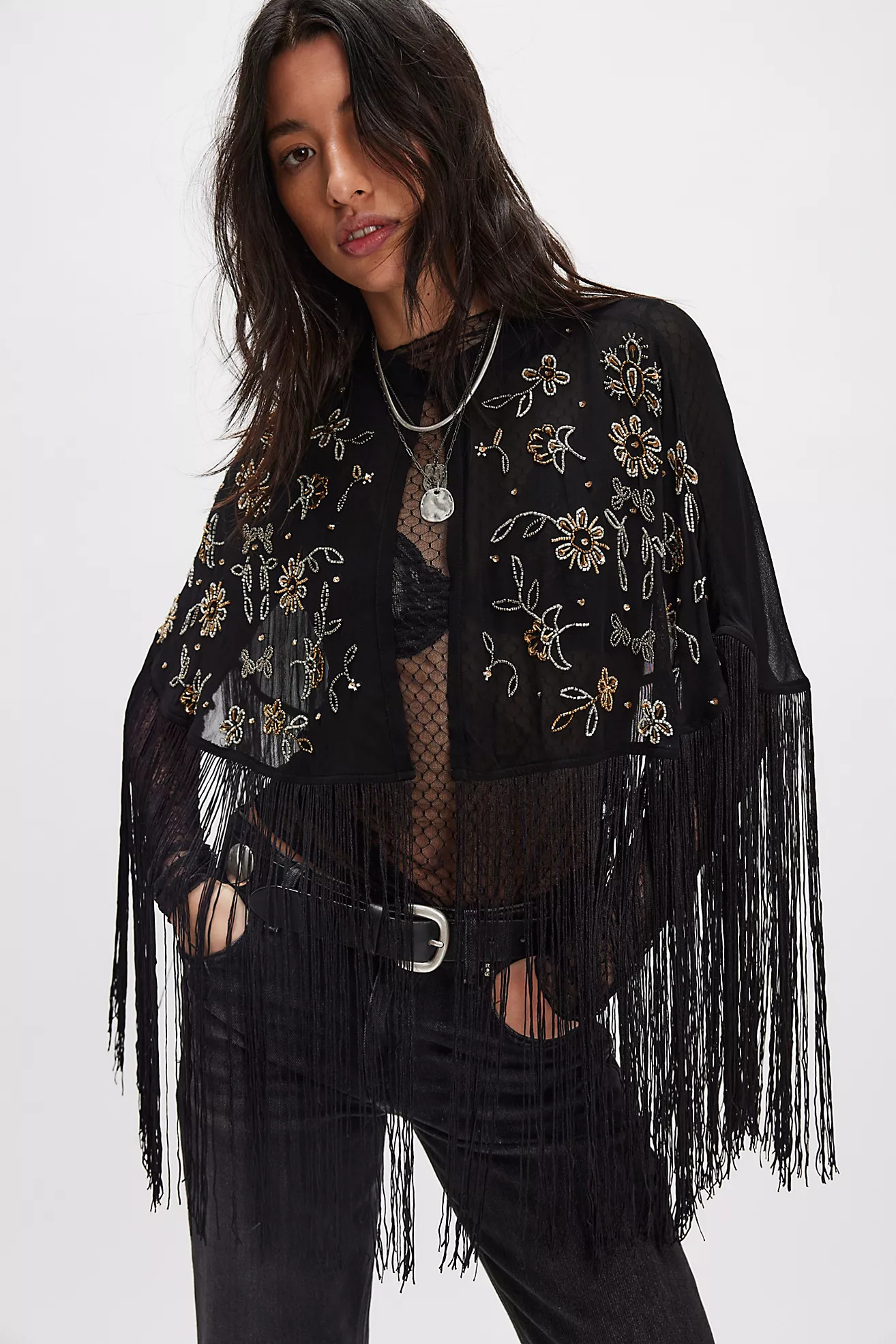 Mirrorball Embellished Cape | Free People (Global - UK&FR Excluded)