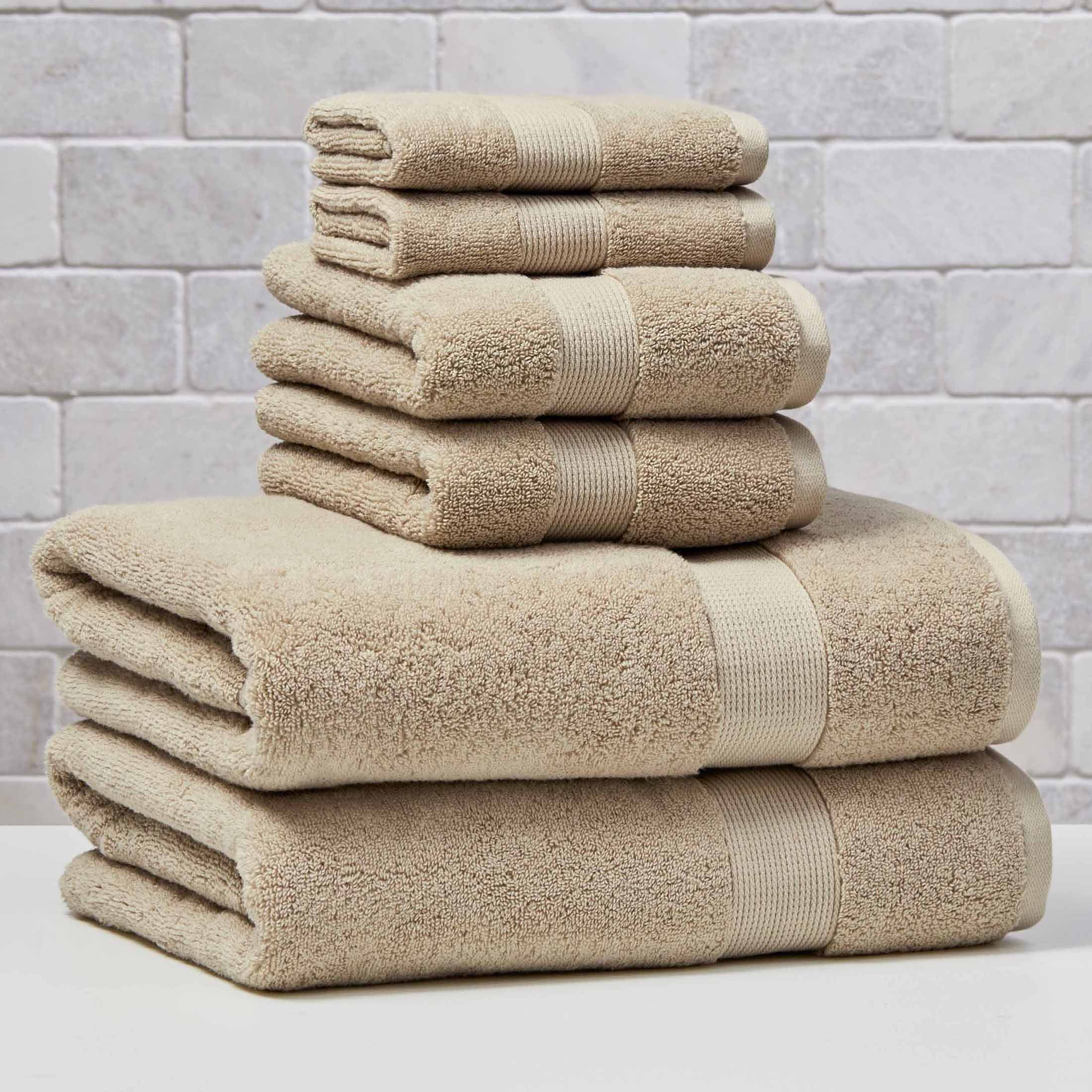 Better Homes & Gardens Signature Soft Solid Cotton 6 Piece Bath Towel Set,Almond Biscuit | Walmart (US)