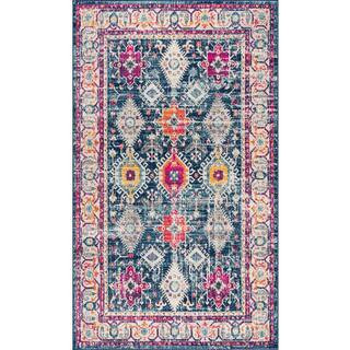 Savannah Navy 5 ft. 3 in. x 7 ft. 7 in. Traditional Area Rug | The Home Depot