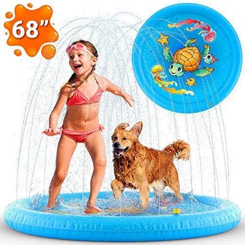 Inflatable Splash Pad Sprinkler for Kids Toddlers, Kiddie Baby Pool, Outdoor Games Water Mat Toys... | Amazon (US)