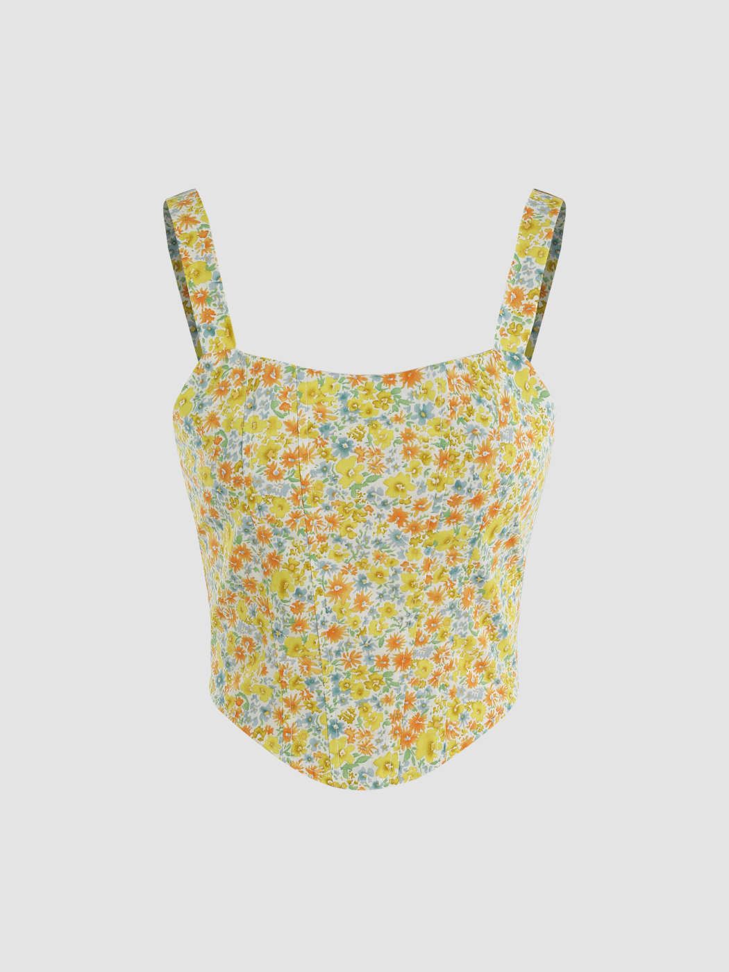 Ditsy Floral Shirred Corset Top | Cider