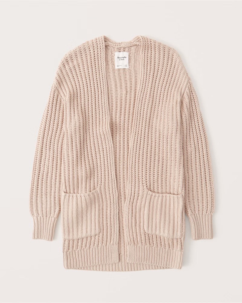 Textural Cotton Cardigan | Abercrombie & Fitch (US)