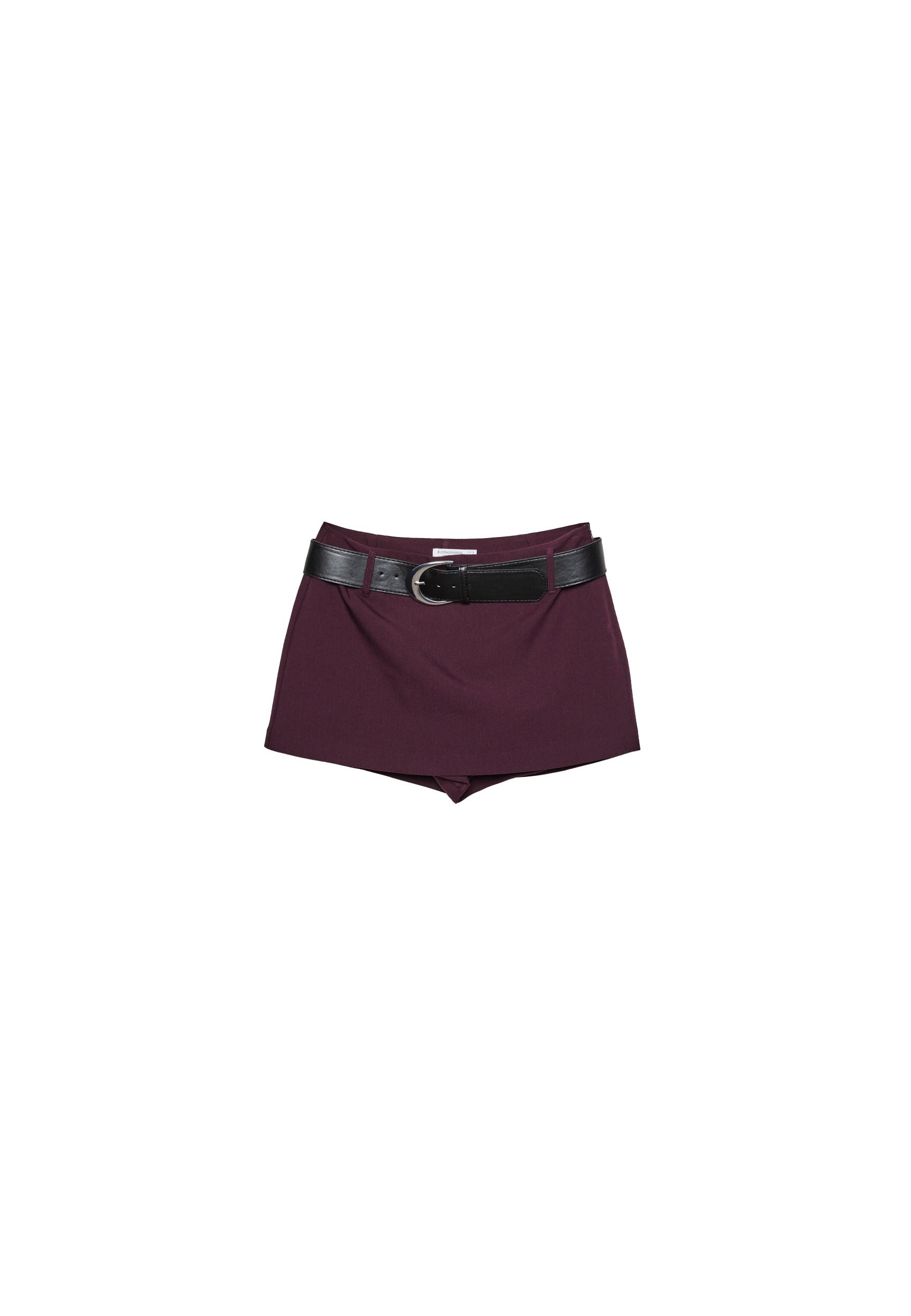 Smart skort with belt - Women's See all | Stradivarius United Kingdom | Stradivarius (UK)