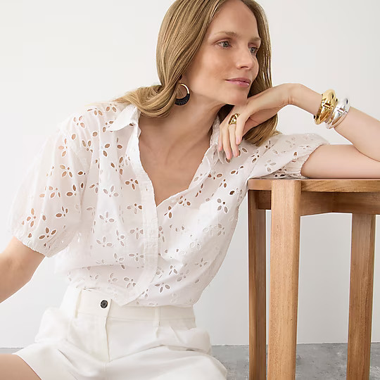 Spring garden top in eyelet | J. Crew US